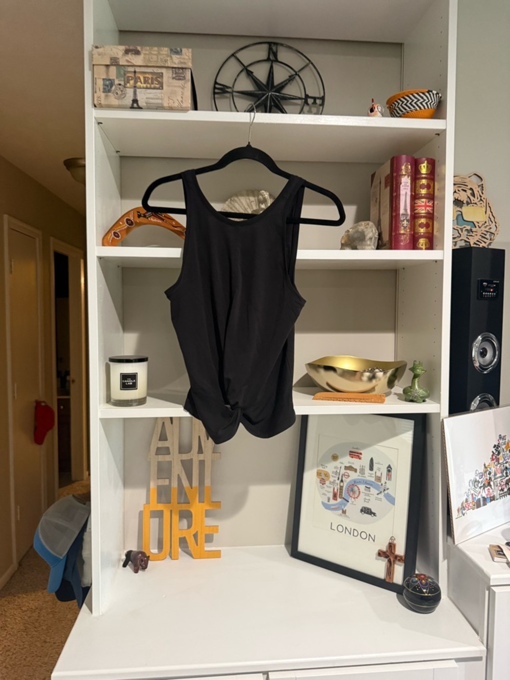 Athleta Black Knot-Front Tank Top